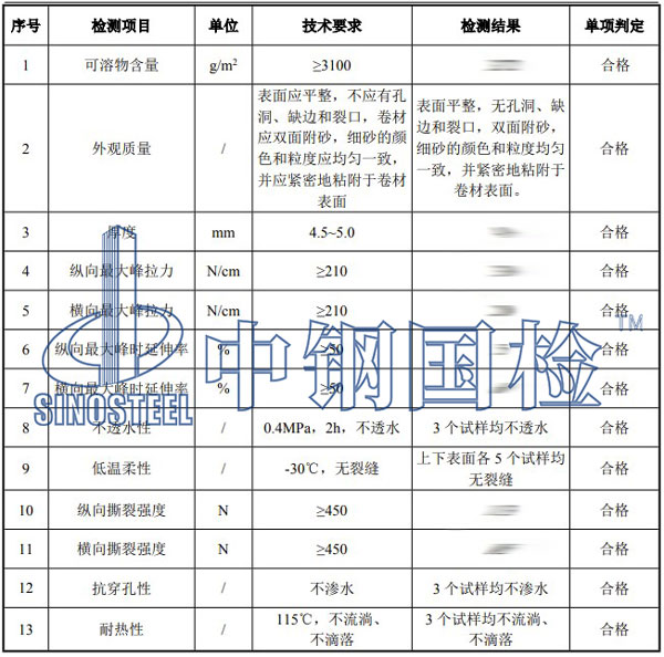 防水卷材检测项目效果